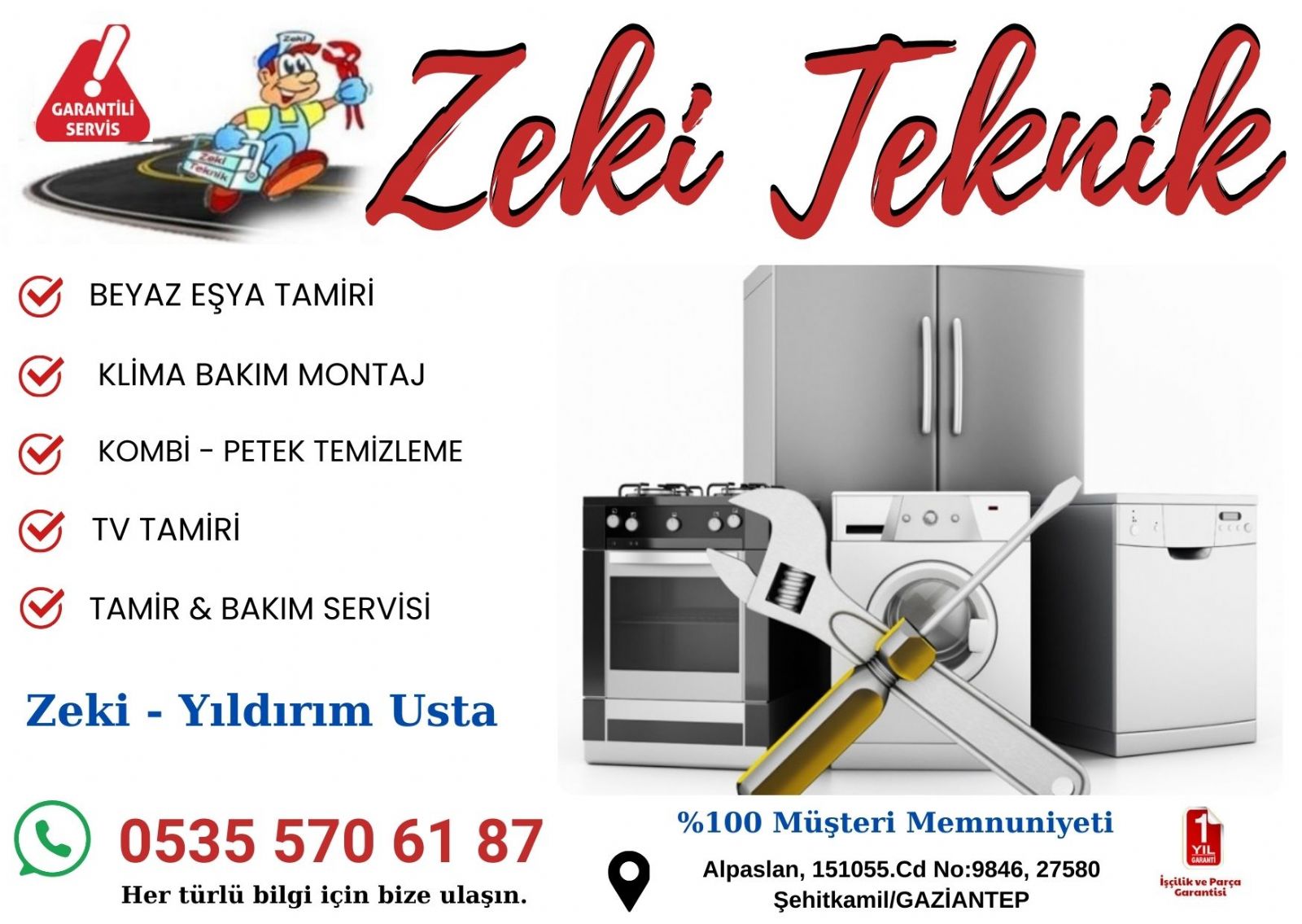 Şehitkamil Beyaz Eşya Tamircisi